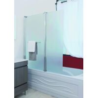 Pare Baignoire Pongo Paroi 120x140x0 4cm Verre Trempe Finition Chrome Sachqpb2pongo