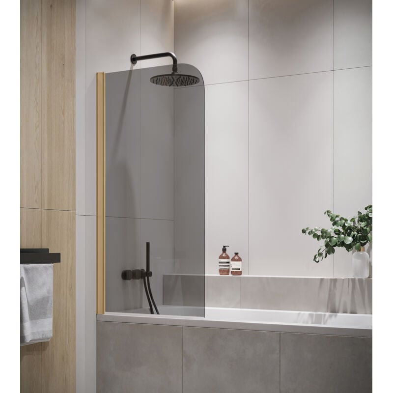 Badplaats - Paroi baignoire Torino 60 x 140 cm noir - verre noir