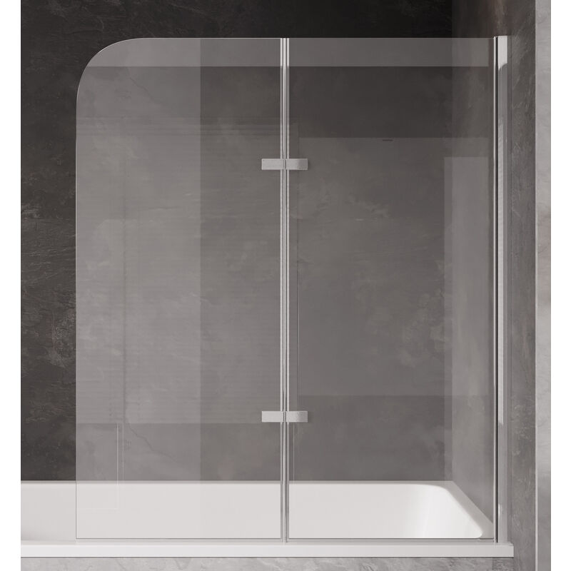 Paroi baignoire Austin 120 x 140 cm - chrome - 5mm nano revêtement, verre transparent - Chrome