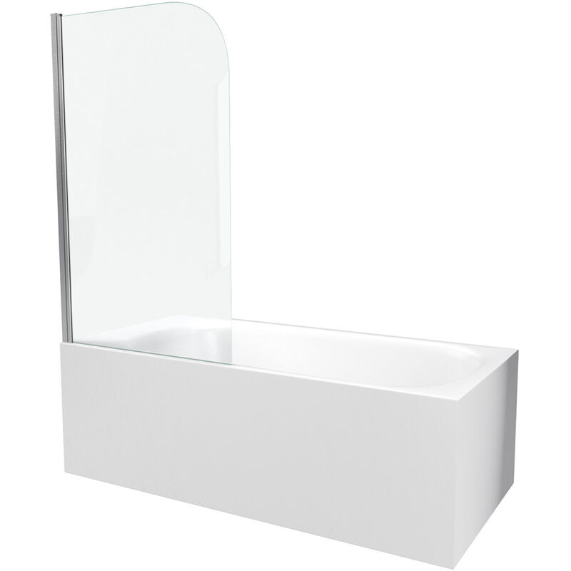 Homemaison - Pare baignoire à volet pivotant Argent 130x80 cm - Argent