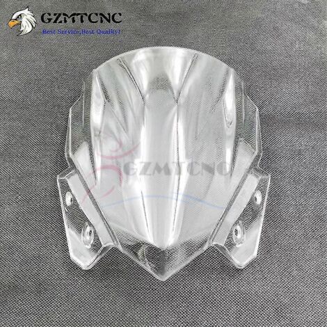 Pare-brise avant transparent pour Kawasaki Z650 (2017-2019) avec déflecteur d'air et cache pour compteur kilométrique.
