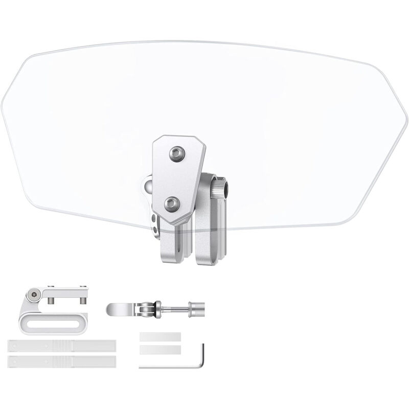 Ersandy - Pare-brise de Moto Clip Réglable sur Déflecteur de Vent de Spoiler d'Extension de Pare-brise pour Moto-Transparent
