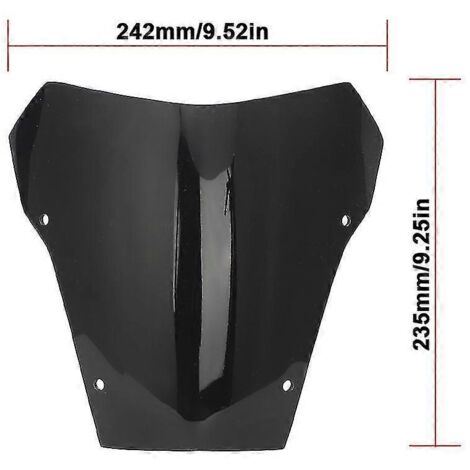 Pare-brise de moto pour Yamaha XT660 R 2004-2016 (2015-2014) avec visière de compteur kilométrique et déflecteurs de pare-brise avant - Noir
