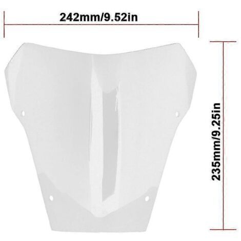 Pare-brise de moto Yamaha XT660 R 2004-2016 (modèles 2015 et 2014) avec visière de compteur kilométrique et déflecteurs de pare-brise avant transparents