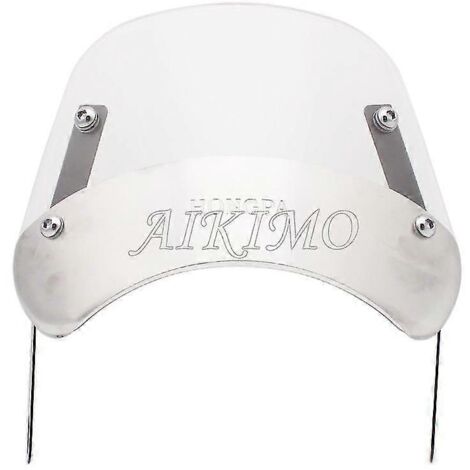 Pare-brise/déflecteur de vent universel pour phare de moto rétro 5"-7" (compatible Harley, Honda, Yamaha) - Visière de tableau de bord transparente - Ensemble complet
