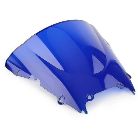 Pare-brise double bulle coupe-vent en ABS pour moto Yamaha YZF-R6 600 (1998-2002) - Bleu