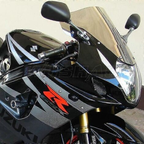 Pare-brise double bulle pour moto Suzuki GSX-R1000 (2003-2004) K3/K4, noir et chromé