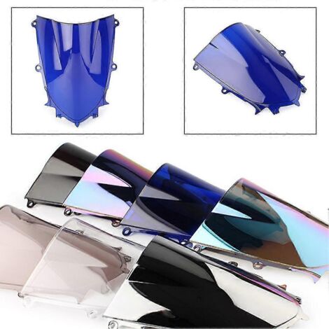 Pare-brise double bulle pour Yamaha YZF R6 600 R7 700 YZFR6 YZFR7 (2017-2022) - Accessoires moto - Déflecteur de carénage - Bleu