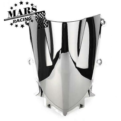 Pare-brise moto compatible avec Yamaha YZF R6, YZFR6 et YZF-R6 (2017-2020) - Plastique ABS argenté