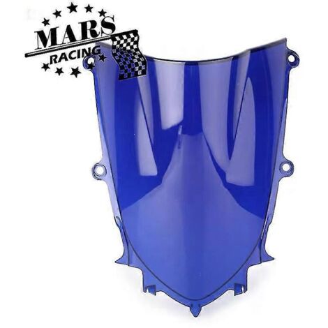 Pare-brise moto compatible avec Yamaha YZF R6, YZFR6 et YZF-R6 (2017-2020) - Plastique ABS - Bleu