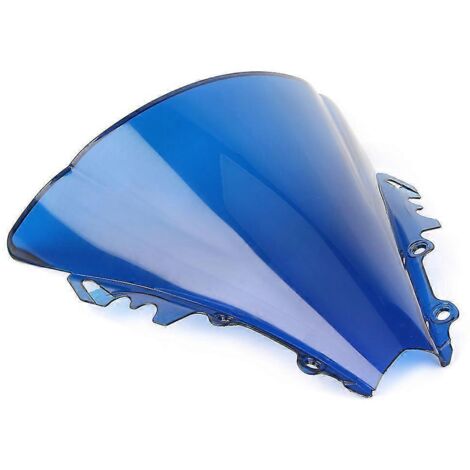 Pare-brise moto Yamaha YZF R6 600 2006-2007, double bulle, en plastique ABS, bleu