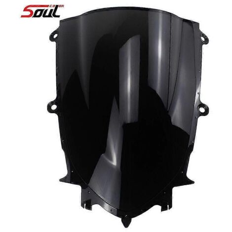 Pare-brise sport moto noir à double bulle, compatible Yamaha YZF R7 2021-2022 (Yzf-r7 21-22) - Noir