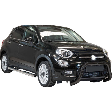 Pare-buffle Avant pour Fiat 500X 2014-2018 76 mm en Acier Noir