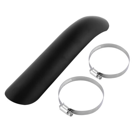 Pare Chaleur Échappement Moto Protection Bouclier de Silencieux d'Echappement Isolation Thermique Couvercle de Tuyau d'Echappement de Courbe en Acier Métal(Black)