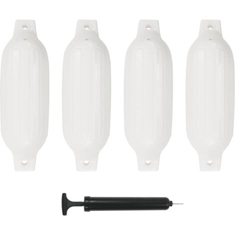 Pare-choc de bateau 4 pcs blanc 41x11,5 cm PVC vidaXL