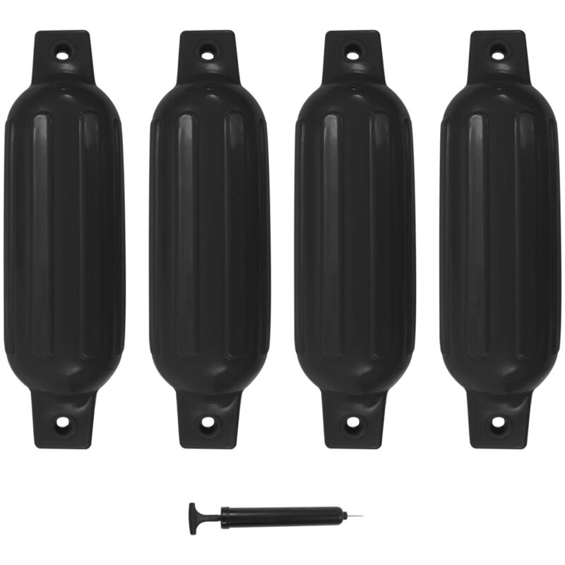 Vidaxl - Pare-choc de bateau 4 pcs noir 41x11,5 cm pvc