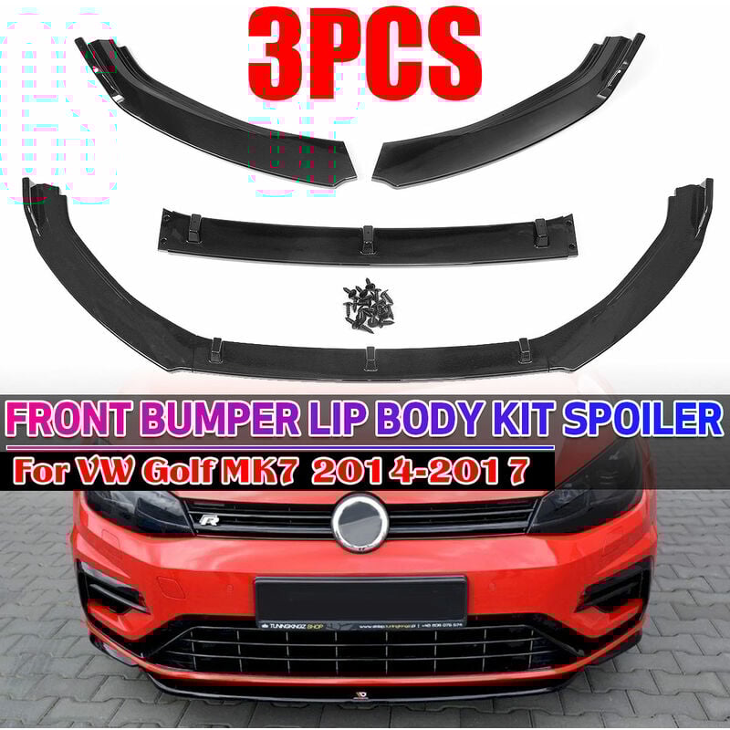 Dmtool - Pare-chocs avant noir brillant becquet 3PCS pour vw Golf MK7 MK7.5 2014-2017