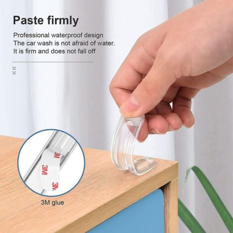 Pare-chocs en silicone transparent pour porte d'armoire, porte de voiture, tiroir, porte de douche, abattant de toilettes (4 longs)
