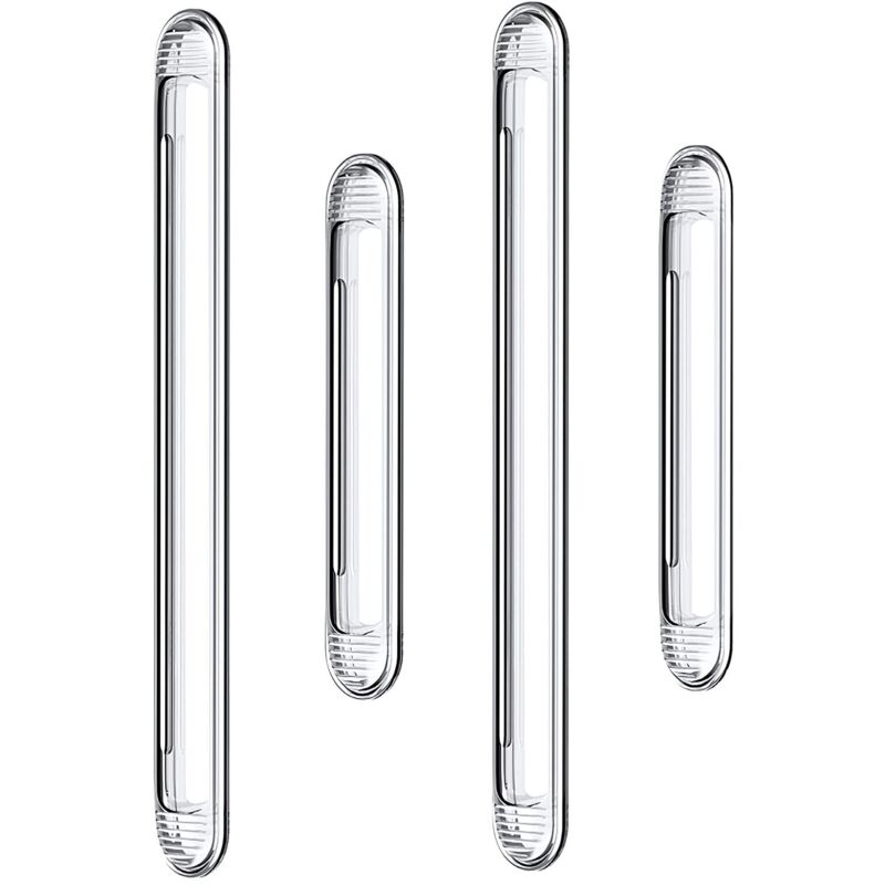 Aougo - Pare-chocs en silicone transparent pour porte d'armoire, porte de voiture, tiroir, porte de douche, couvercle de toilette (2 longs et 2