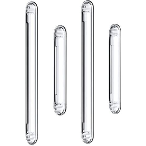 Pare-chocs en silicone transparent pour porte d'armoire, porte de voiture, tiroir, porte de douche, couvercle de toilette (2 longs et 2 courts)