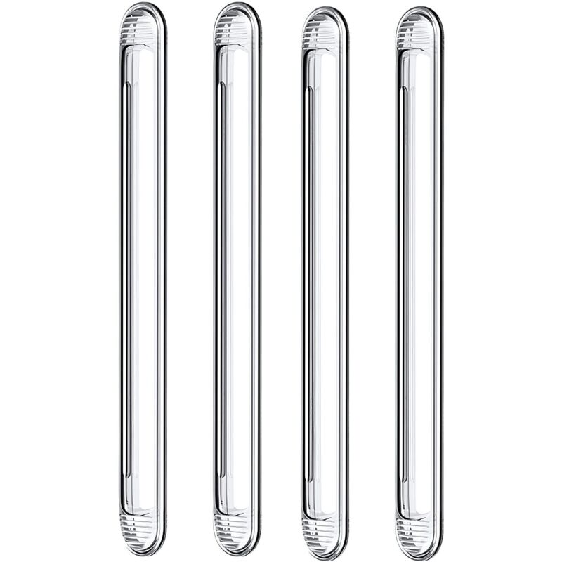 Aougo - Pare-chocs en silicone transparent pour porte d'armoire, porte de voiture, tiroir, porte de douche, couvercle de toilette (4 longs)
