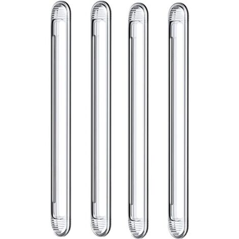 Pare-chocs en silicone transparent pour porte d'armoire, porte de voiture, tiroir, porte de douche, couvercle de toilette (4 longs)