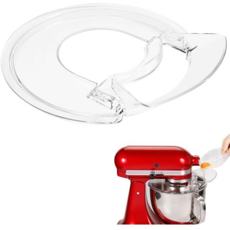 Pare-éclaboussures avec goulotte pour robot pâtissier KitchenAid à tête inclinable de 4,5 à 5 litres (compatible avec les bols en acier inoxydable, en verre et en céramique).