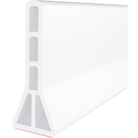 Pare-éclaboussures de seuil de douche de 3 pouces de haut, pare-éclaboussures de douche pliable de 200 cm, convient aux douches sans seuil (blanc).