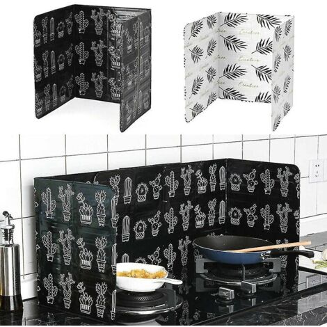 Pare-éclaboussures pliable pour cuisine, protection anti-graisses, noir