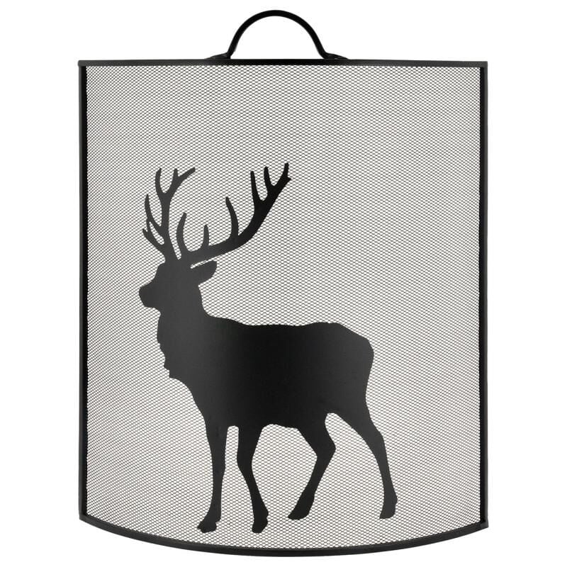 Aubry Gaspard - Pare-feu cheminée en métal noir avec décor Cerf – Élégance et sécurité