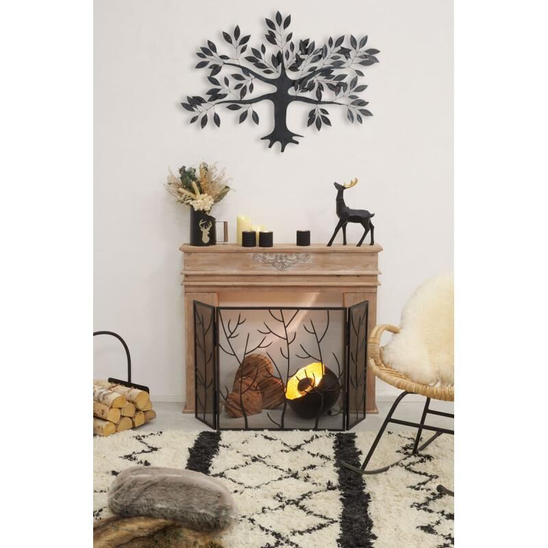 Aubry Gaspard - Pare-feu de cheminée 3 panneaux en fer forgé antique