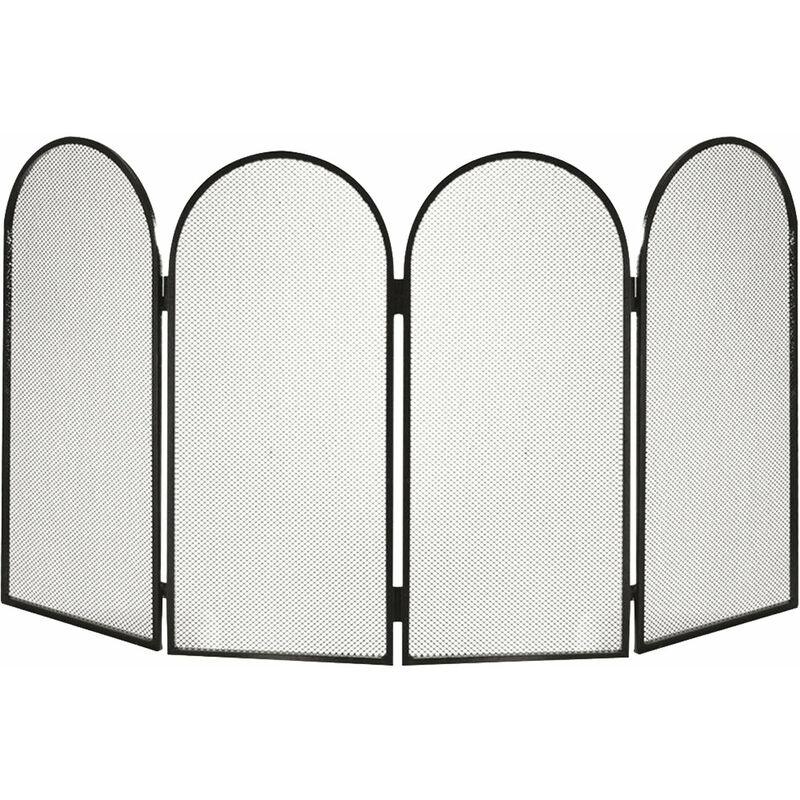 Brixo - Parascintille pliante avec 4 un en fer forgé pour les cheminées et les cheminées