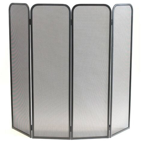 COMEX PRODUCTION Pare-feu poêle acier noir 4 portes modulaires h. 100x120 cm. Made in Italy