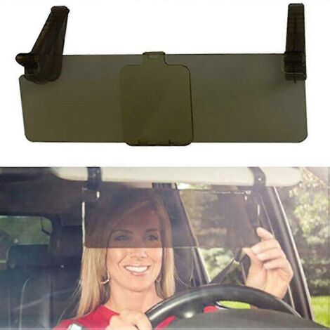 Pare-soleil anti-éblouissement pour voiture, lunettes de protection jour/nuit avec miroir, visière 2 en 1 pour automobile avec protection solaire et anti-UV.