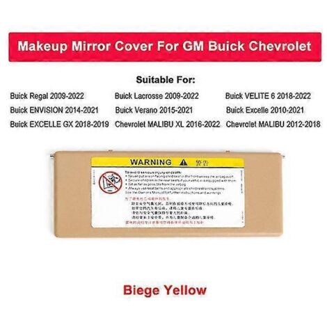 Pare-soleil, cache-miroir de rechange pour miroir de maquillage intérieur Buick Regal, Lacrosse, Envision, Verano, Excelle, Malibu - Pare-soleil - Beige jaune