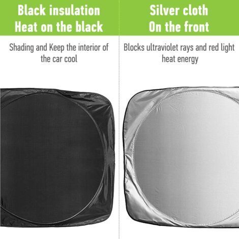 Pare-soleil de pare-brise, pare-soleil de voiture, pare-soleil intérieur de voiture, pare-soleil pliable pour voiture, protection UV et isolation thermique - 160 x 86 cm