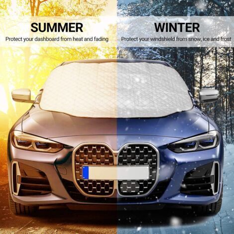 Pare-soleil de voiture avec aimants intégrés, pliable pour une protection UV optimale, protégeant efficacement contre la pluie, la neige, la poussière et le gel. Dimensions : 147 x 116 cm