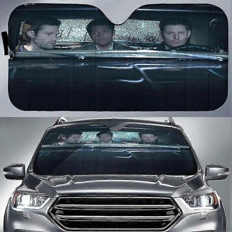 Pare-soleil de voiture inspiré du film Supernatural, avec Sam Dean Winchester et Castiel. Accessoires auto, pare-soleil, pare-soleil de voiture, pare-brise – Vert armée
