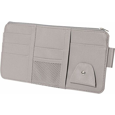 Pare Soleil de Voiture Organisateur Pare Soleil de Voiturede Pochette de Rangement Poche de Rangement étui Sac Multifonction Sac Voiture Organiseur,pour Stylo,Carte,Facture,Lunettes 1 Pièces