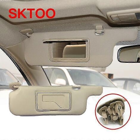 Pare-soleil intérieur avant beige Sktoo avec miroir de maquillage pour Toyota Corolla 2003-2012  Pare-soleil  - Gauche