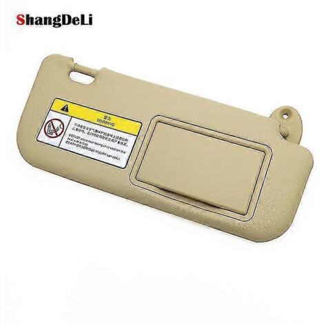 Pare-soleil intérieur beige (côté gauche/droit) avec miroir pour Toyota Corolla 2014-2018 - Pare-soleil droit beige