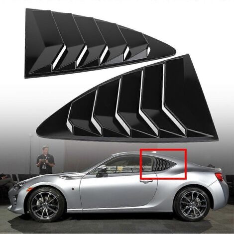 Pare-soleil latéral pour vitre latérale, paire de déflecteurs d’aération noirs pour Toyota 86, Scion FR-S, Subaru BRZ 2013-2018, garniture extérieure de style sport.
