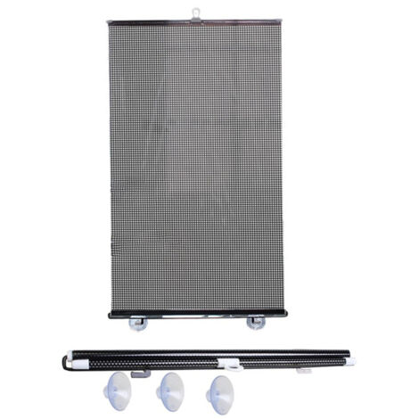 Pare-soleil portable en maille noire à pois, perforé, à ventouses, rideau occultant pour balcon, chambre ou bureau (1 pièce).