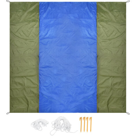Pare-soleil rectangulaire 2,1 m x 2 m, pliable, imperméable, résistant aux rayons ultraviolets, tissu d'auvent léger pour le camping et les barbecues en plein air