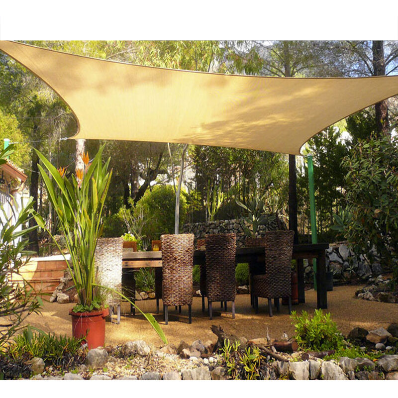 Lbtn - 2*3m Pare-soleil Voile Imperméable 420D Oxford Polyester Auvent Couverture Auvent Extérieur Jardin Yard Protection Des Plantes (beige,