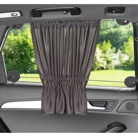 Pare Soleil Voiture, 2Pcs Pare Soleil Voiture avec Ventouse, Rideau Occultant Voiture Arriere, Protege Soleil Voiture, Cache Fenetre