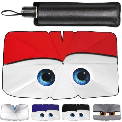 Pare Soleil Voiture Avant avec Design Adorable d'yeux, 140 x 79 cm, Vient avec Sac de Rangement, Convient Aux Voitures et Aux SUV