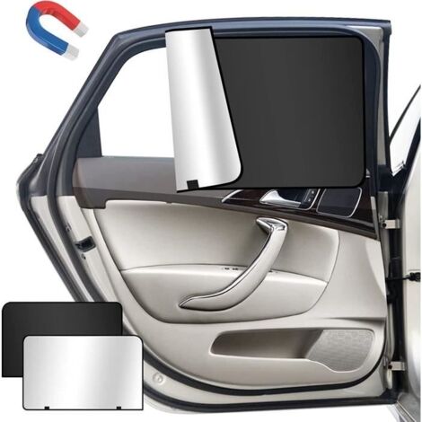 Pare Soleil Voiture Bébé, 2Pcs Rideau Voiture Magnétiques, Pare Soleil Voiture de Protection Solaire, Fenêtre Latérale Arrière