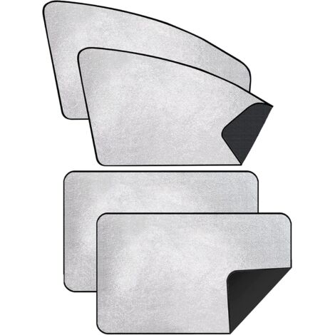 Pare Soleil Voiture Bébé 4 Pièces - Rideau Voiture Occultant Magnétique pour Vitres Latérales Avant et Arrière - Protection UV et Intimité, Argent