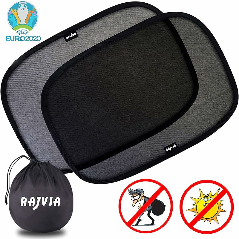 Pare-Soleil Voiture Bébé,avec Protection UV Certifiée (Lot de 2) Filet De Protection Solaire Auto-Adhésif pour Voiture Vis Pare-Soleil pour